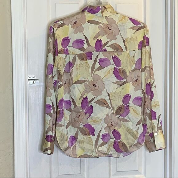 Vince Women's Nouveau Magnolia L/S Relaxed Shirt Size Medium Color Sun Dew - Picture 5 of 11